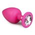 Easytoys Diamond - anal plug med hvid sten (stor) - pink