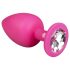 Easytoys Diamond - analplug med hvid sten - stor - pink