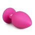 Easytoys Diamond - anal plug med hvid sten (stor) - pink