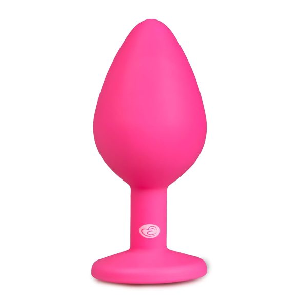Easytoys Diamond - analplug med hvid sten - mellem - pink