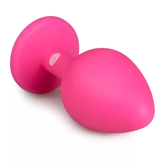 Easytoys Diamond - analplug med hvid sten - mellem - pink