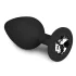 Easytoys Diamond - analplug med hvid sten - sort - medium