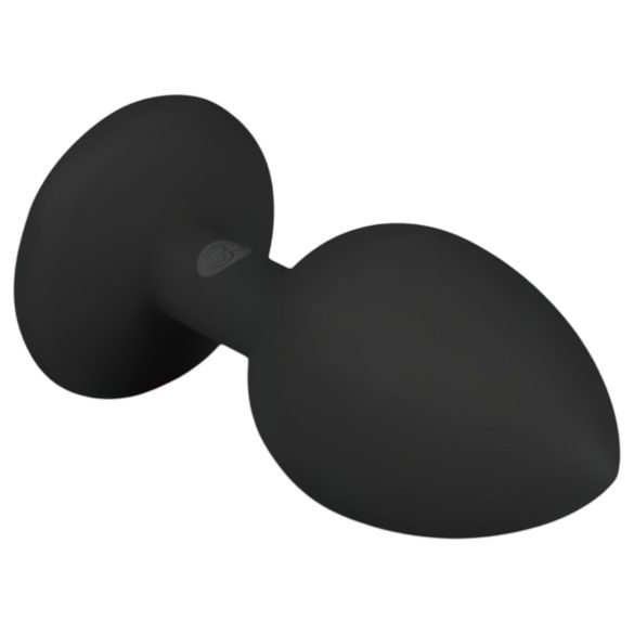 Easytoys Diamond - analplug med hvid sten - lille - sort