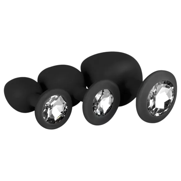 Easytoys Diamond - analplug sæt - sort