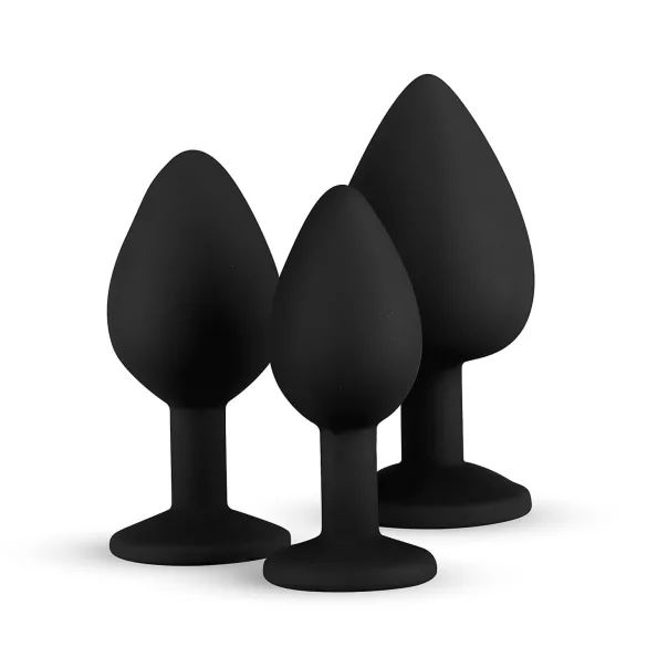 Easytoys Diamond - analplug sæt - sort