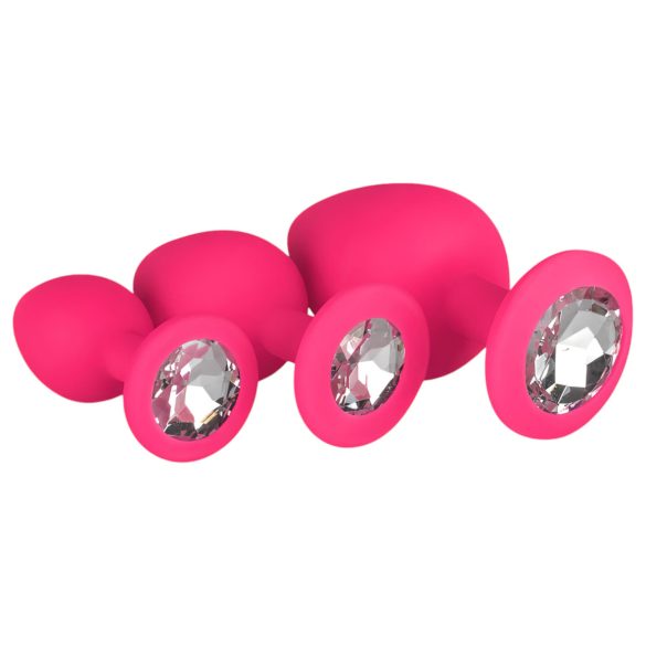 Easytoys Diamond - analplugsæt - pink