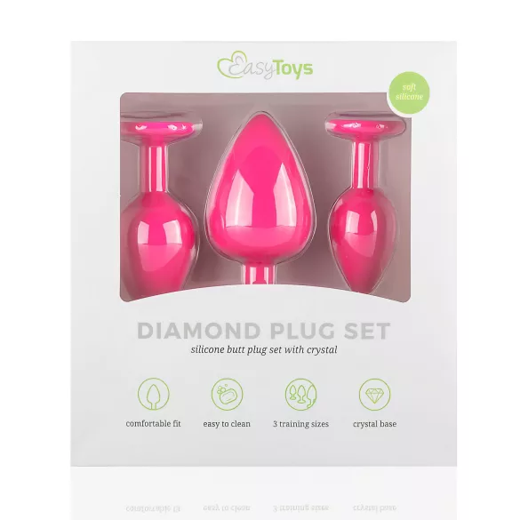 Easytoys Diamond - analplugsæt - pink