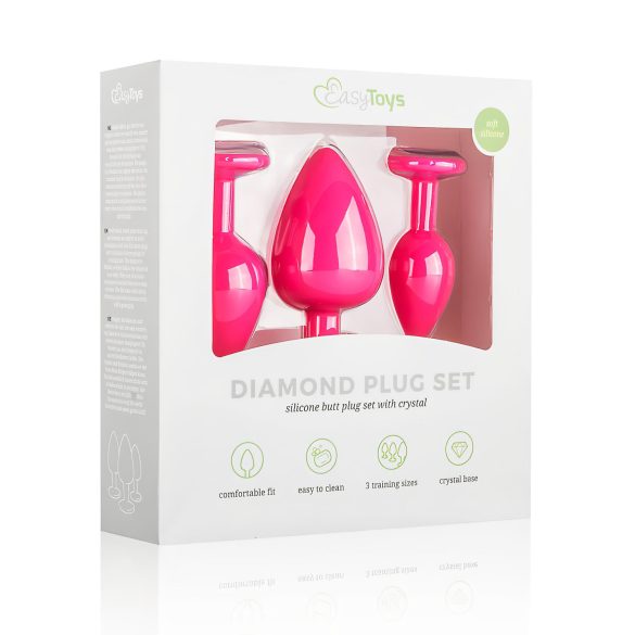 Easytoys Diamond - analplugsæt - pink