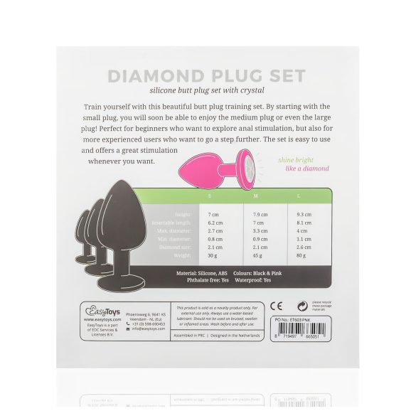 Easytoys Diamond - analplugsæt - pink
