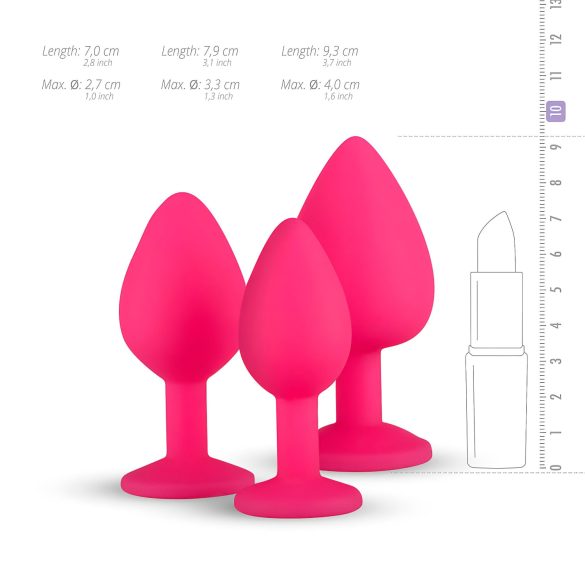 Easytoys Diamond - analplugsæt - pink