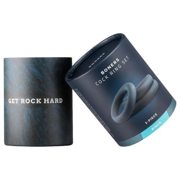 Boners - penisringsæt - 3 stk - grå