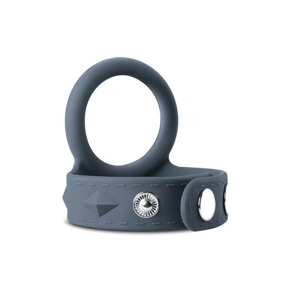 Boners Strap L - Penisring & kuglering i ét, grå design
