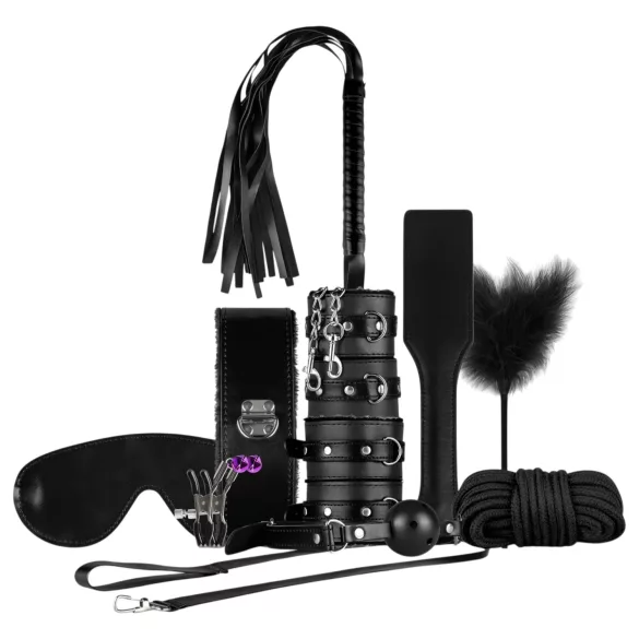 Secret Pleasure Chest - avanceret BDSM-sæt - 14 dele (sort)