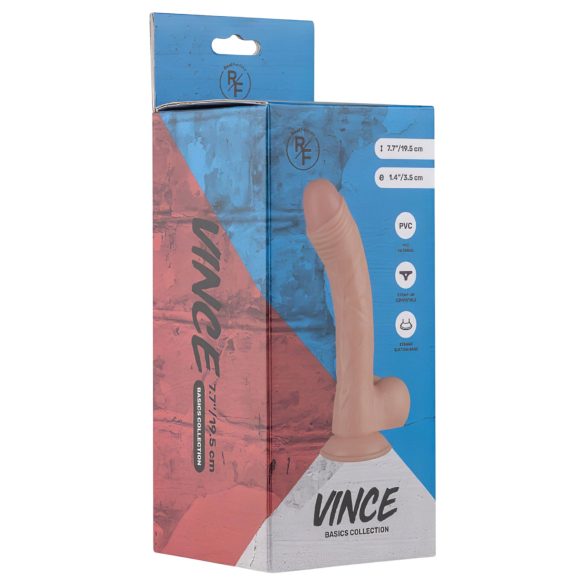 Real Fantasy Vince - dildo med pung og forhud - 19,5cm - natur