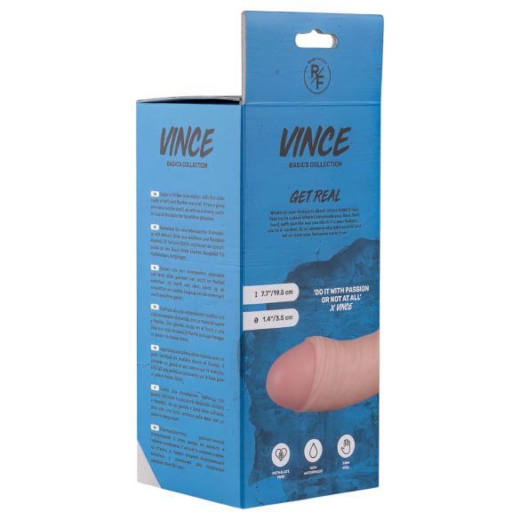 Real Fantasy Vince - dildo med pung og forhud - 19,5cm - natur