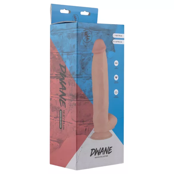 Real Fantasy Dwane - realistisk dildo med testikler - 31 cm (naturel)