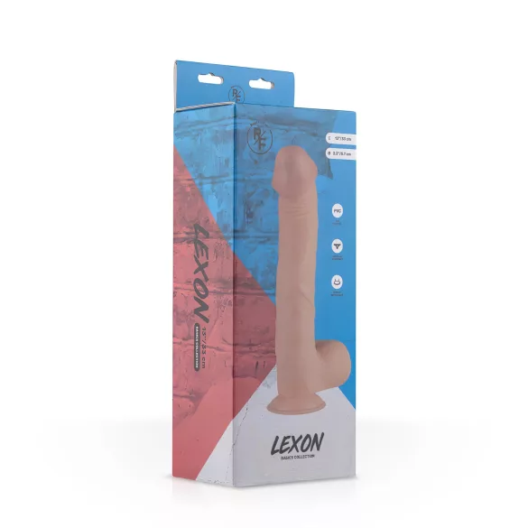 Real Fantasy Lexon - realistisk dildo med testikler - 33cm - natur