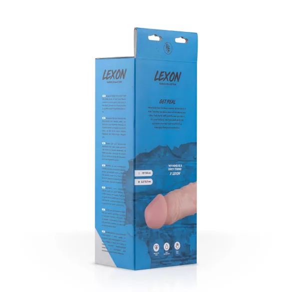 Real Fantasy Lexon - realistisk dildo med testikler - 33cm - natur