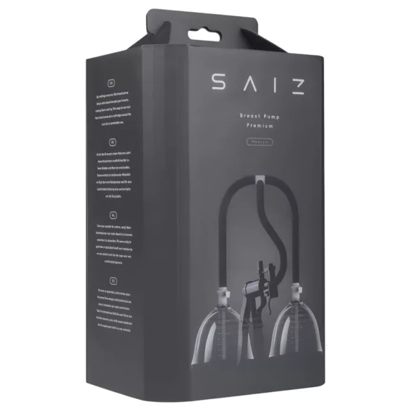 Saiz Premium - brystpumpe dobbelt - lille - gennemsigtig/sort