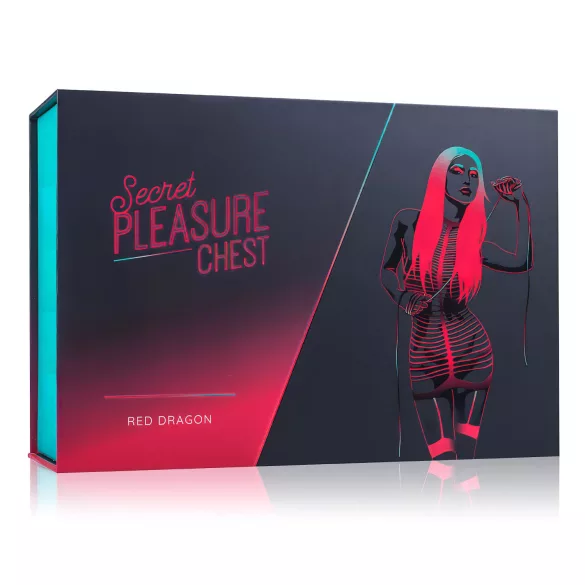 Secret Pleasure Chest - avanceret BDSM-sæt - 10 dele (rød)