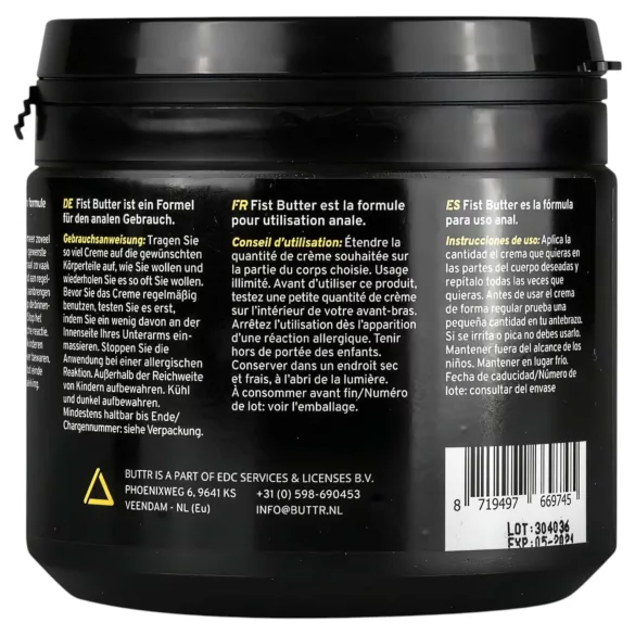 BUTTR Fisting Butter - anal fiste-smør (500 ml)