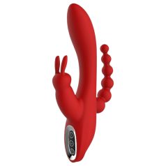   Red Revolution Hera - vibrator med 3 arme - genopladelig, vandtæt, rød