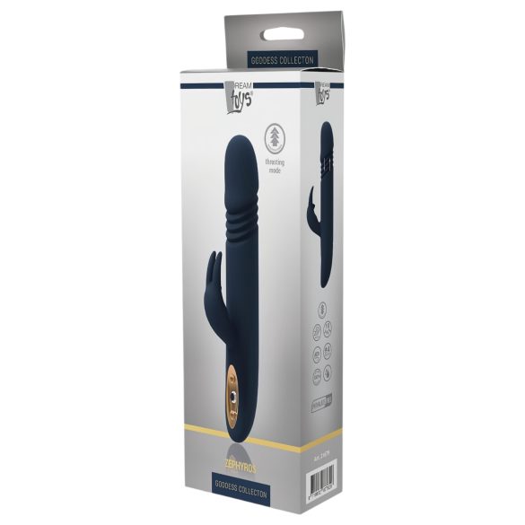 Goddess Zephyros - rabbit vibrator med stødfunktion - vandtæt - blå