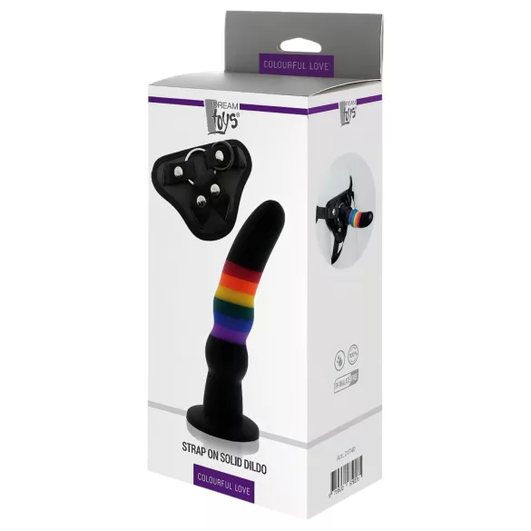 Colorful Love - strap-on dildo - farverig - silikone