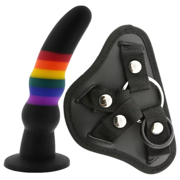 Colorful Love - strap-on dildo - farverig - silikone
