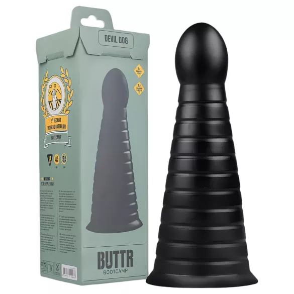 BUTTR Devil Dog - dildo med sugekop - sort