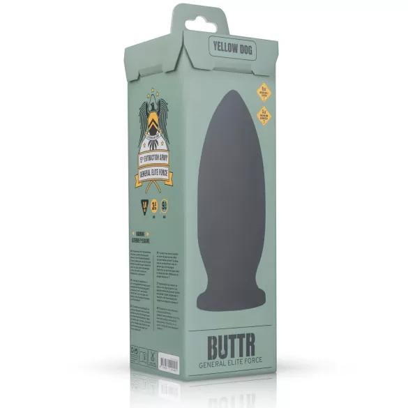 BUTTR Yellow Dog - dildo med sugekop - sort