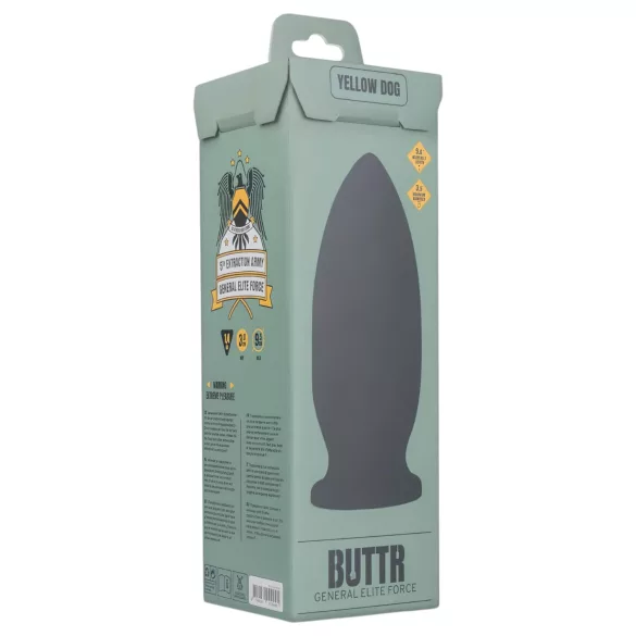 BUTTR Yellow Dog - dildo med sugekop - sort