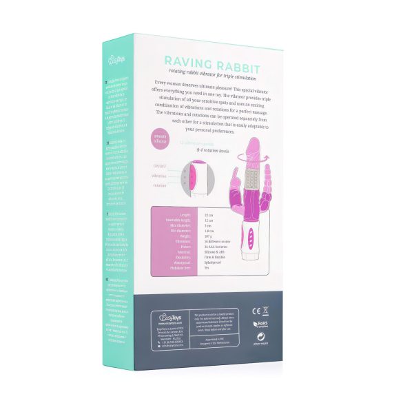 Easytoys Raving Rabbit - 3-grenet vibrator (pink)