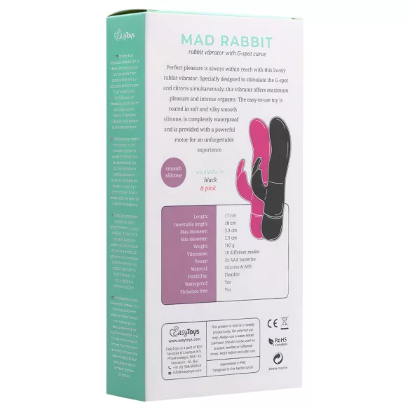 Easytoys Mad Rabbit - klitorisvibrator med kaninører - pink
