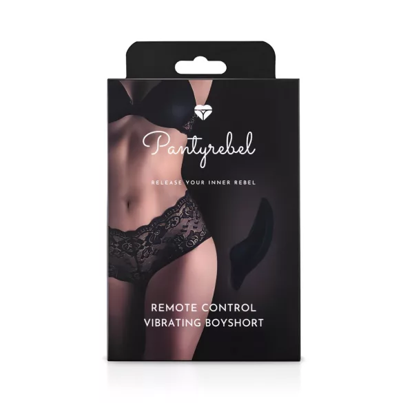 Pantyrebel - vibratortrusser med fjernbetjening - genopladelig - sort (S-L)