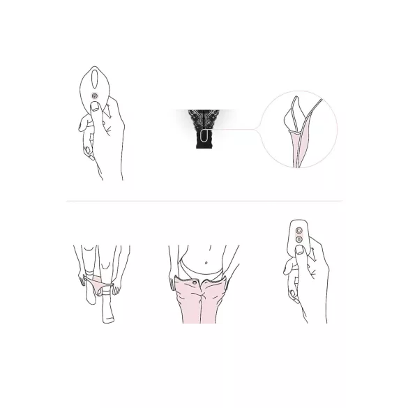 Pantyrebel - vibratortrusser med fjernbetjening - genopladelig - sort (S-L)