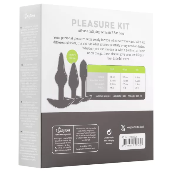 EasyToys Pleasure Kit - varieret analplug-sæt (sort)