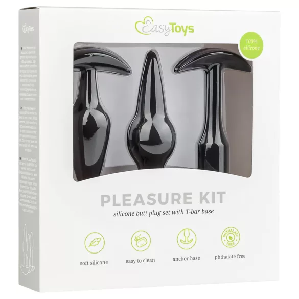 EasyToys Pleasure Kit - varieret analplug-sæt (sort)