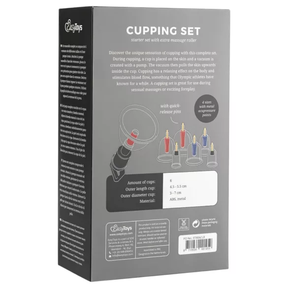 Easytoys - cupping sæt - vakuumpumpe - 6 dele