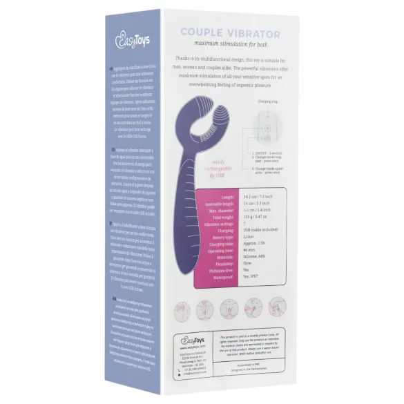 Easytoys Couple - parvibrator - genopladelig vandtæt - lilla