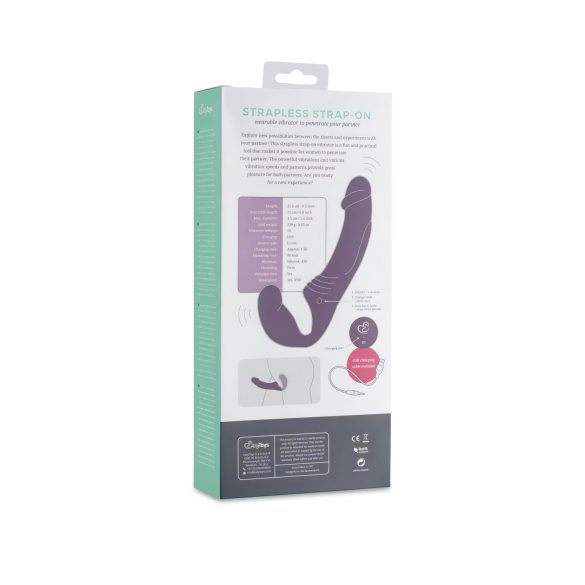 Easytoys - strap-on vibrator uden rem - genopladelig - lilla