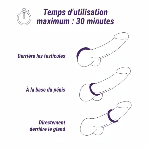Boners - vibrator penisring - genopladelig vandtæt - grå