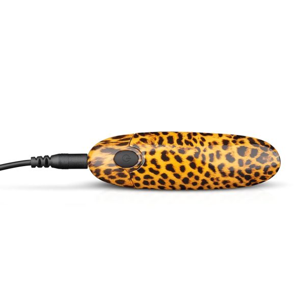 Panthra Asha – genopladelig læbestiftvibrator (leopard-sort)