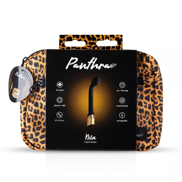 Panthra Nila - G-punkt vibrator - genopladelig, vandtæt - leopard-sort