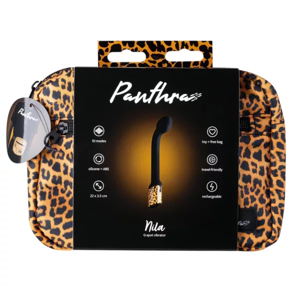 Panthra Nila - G-punkt vibrator - genopladelig, vandtæt - leopard-sort