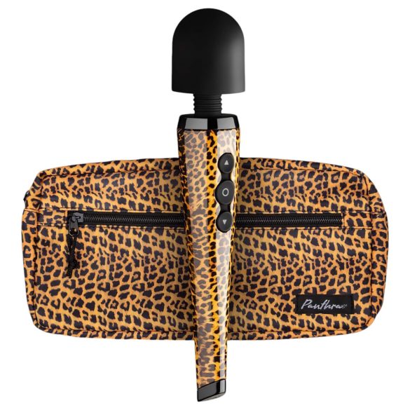Panthra Shaka Wand - stavvibrator med batteri - leopard-sort