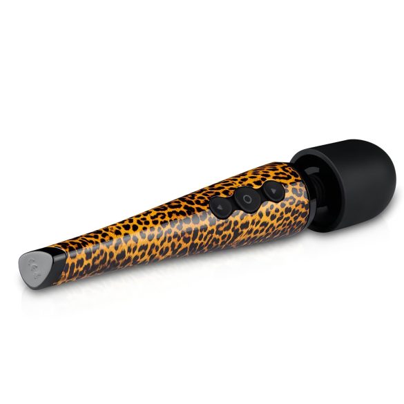 Panthra Shaka Wand - stavvibrator med batteri - leopard-sort