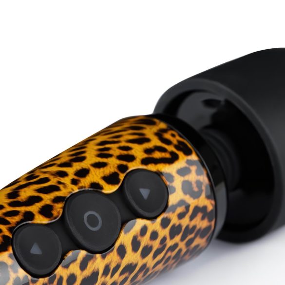 Panthra Shaka Wand - stavvibrator med batteri - leopard-sort
