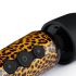 Panthra Shaka Wand - stavvibrator med batteri - leopard-sort