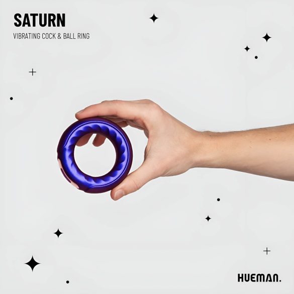 Hueman Saturn - vibratorisk penisring - genopladelig vandtæt - lilla